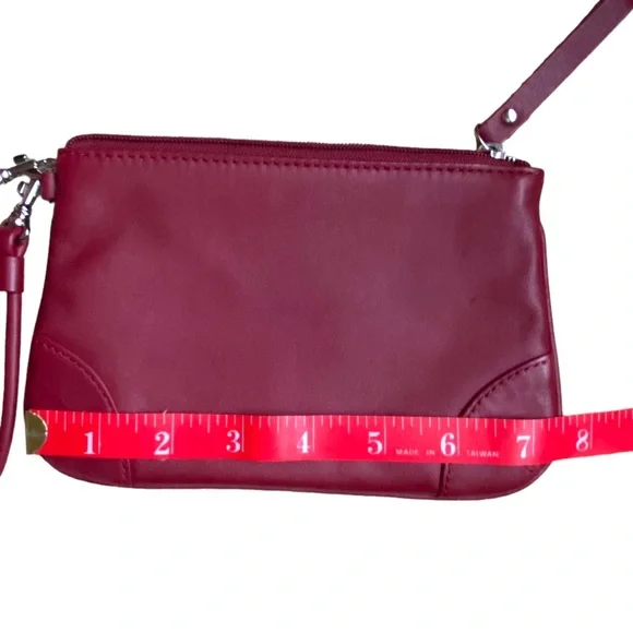 Burgundy Leather Wristlet - Picture 4 of 7